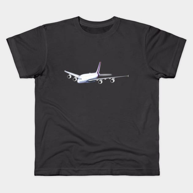 A380 Aircraft Kids T-Shirt by nickemporium1